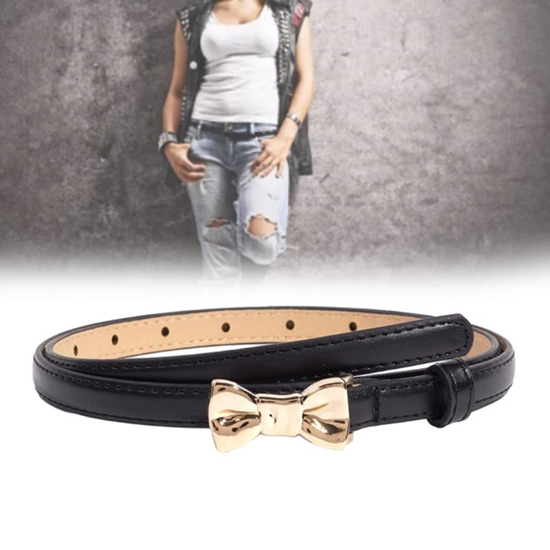 Women Jeans Belt Exquisite Bow Buckle Impressive Cowboy Style Simple Belt