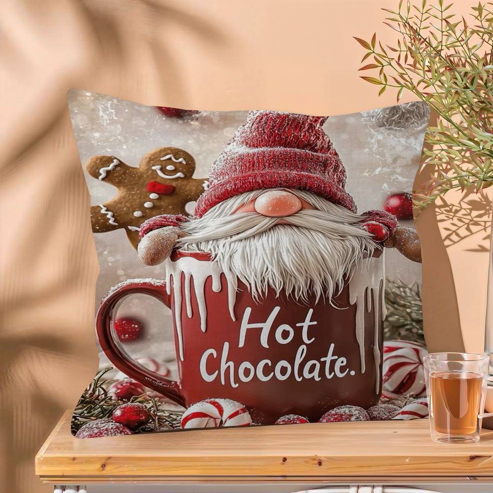 

Retro Christmas Cocoa Desser Personalized Pillow Cover Kids Bedroom Wild Party Decor Pillowcase kid Birthday shower Gift 30cmx30cm