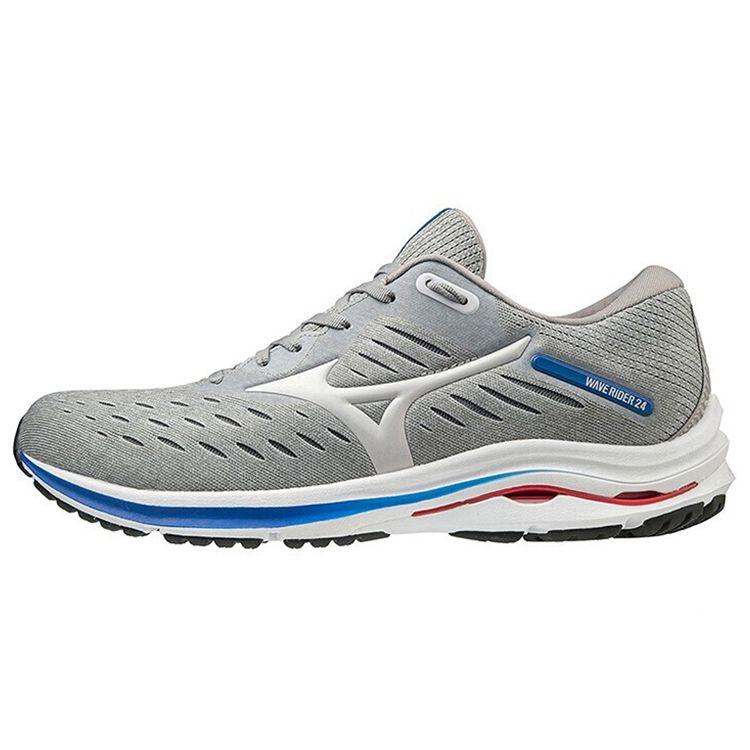 Mizuno Wave Rider 24 Comfortable Professional Durable Low-Top Running Shoes Unisex Sneaker Gray White J1GC200346 44