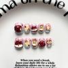 Cute Hand-Painted Press-On Nails Short Square Cat Eye Design Sweet Ins Style Nail Art Women
