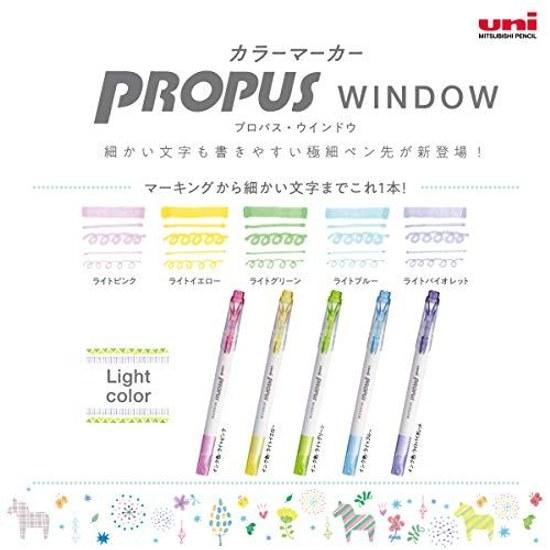 Mitsubishi Pencil Color Marker Propus Window Light 5 Colors PUS103T5C2 ( 2)