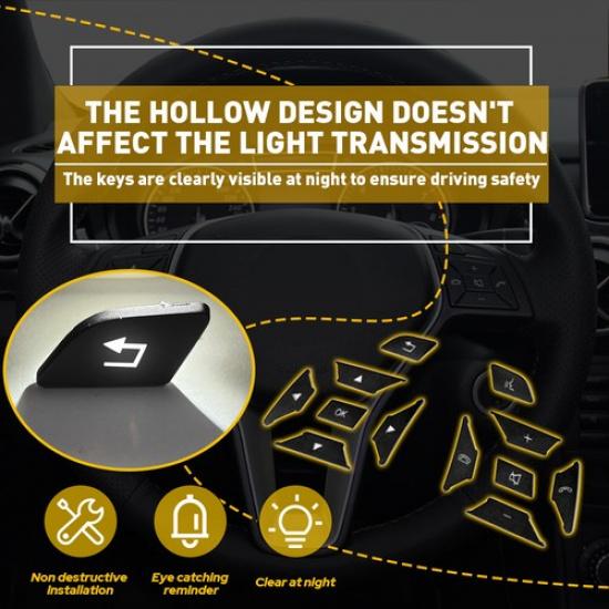 For Mercedes Benz E C G Class 2012-16 Interior Steering Wheel Button Cover Trim