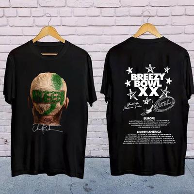 Chris Brown Breezy Bowl XX Tour beidseitiges T-Shirt Unisex S-3XL, Geschenk für Fan, Hiphop