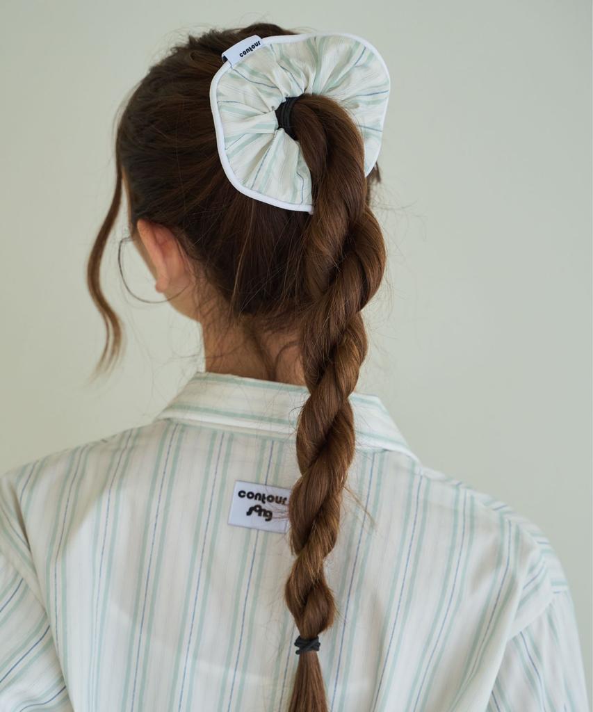 Contoursong Mint Piping Hair Scrunchie
