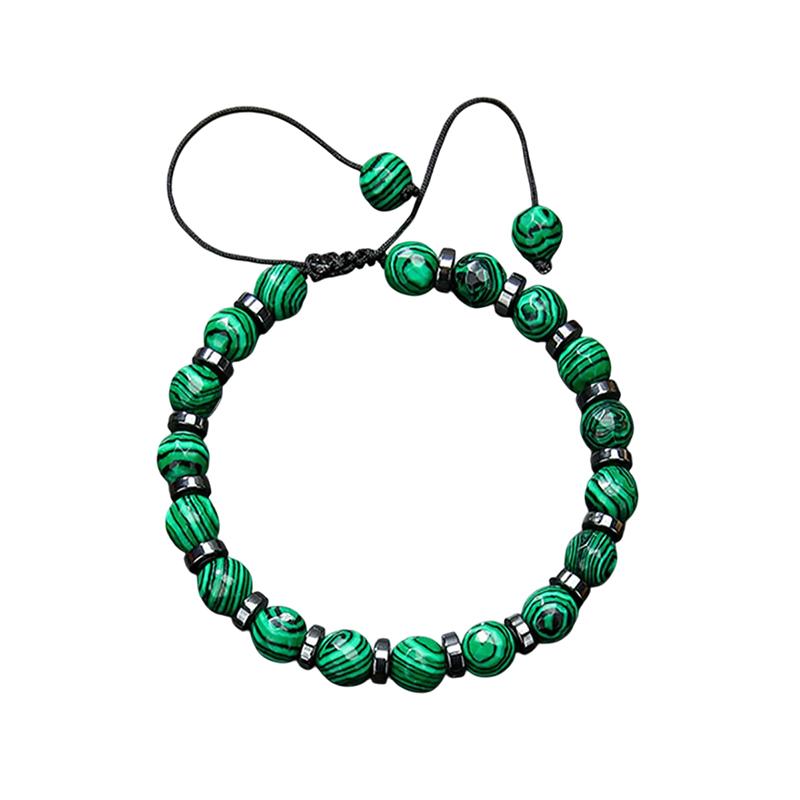 

[HF][HS]1Pc Fashionable Malachite Bracelet, Natural Stone Beads Bracelet For Men And Women Valentine s Day Gift