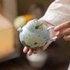 Hand-Painted Lotus Ceramic Teapot with Ball Hole Filter - New Chinese Style for Single Serve Tea Brewing