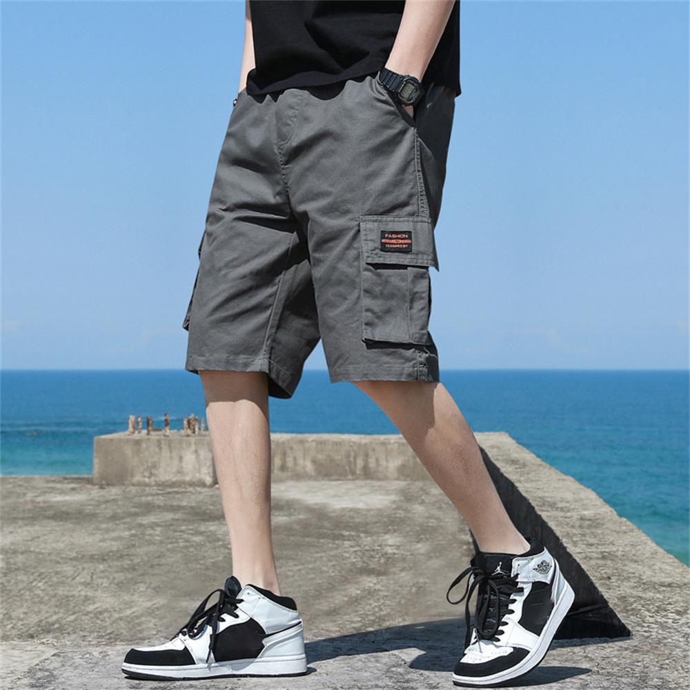 Yoghurt M-5XL Heren Trend Cargo Shorts Heren Brief Print Zak Shorts Zomer Mode Casual Rechte Shorts Mannelijk Ropa Hombre 7XL grijs