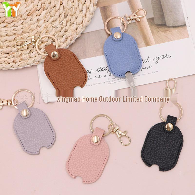 Lychee Pattern Leather Car Key Fob Case - Portable, Anti-Wear Protective Cover