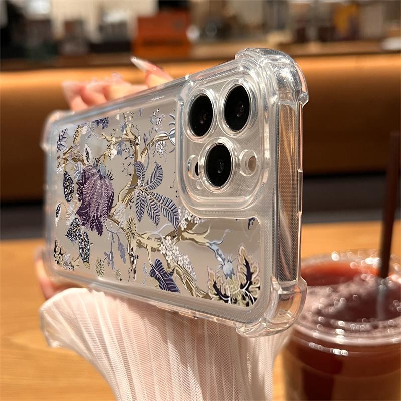 Flower Case For iPhone 11 Cases iPhone 15 12 13 14 16 Pro Max X XR XS Max 7 8 14 15 Plus 16 Pro iPhone 16 Clear Shockproof Cover