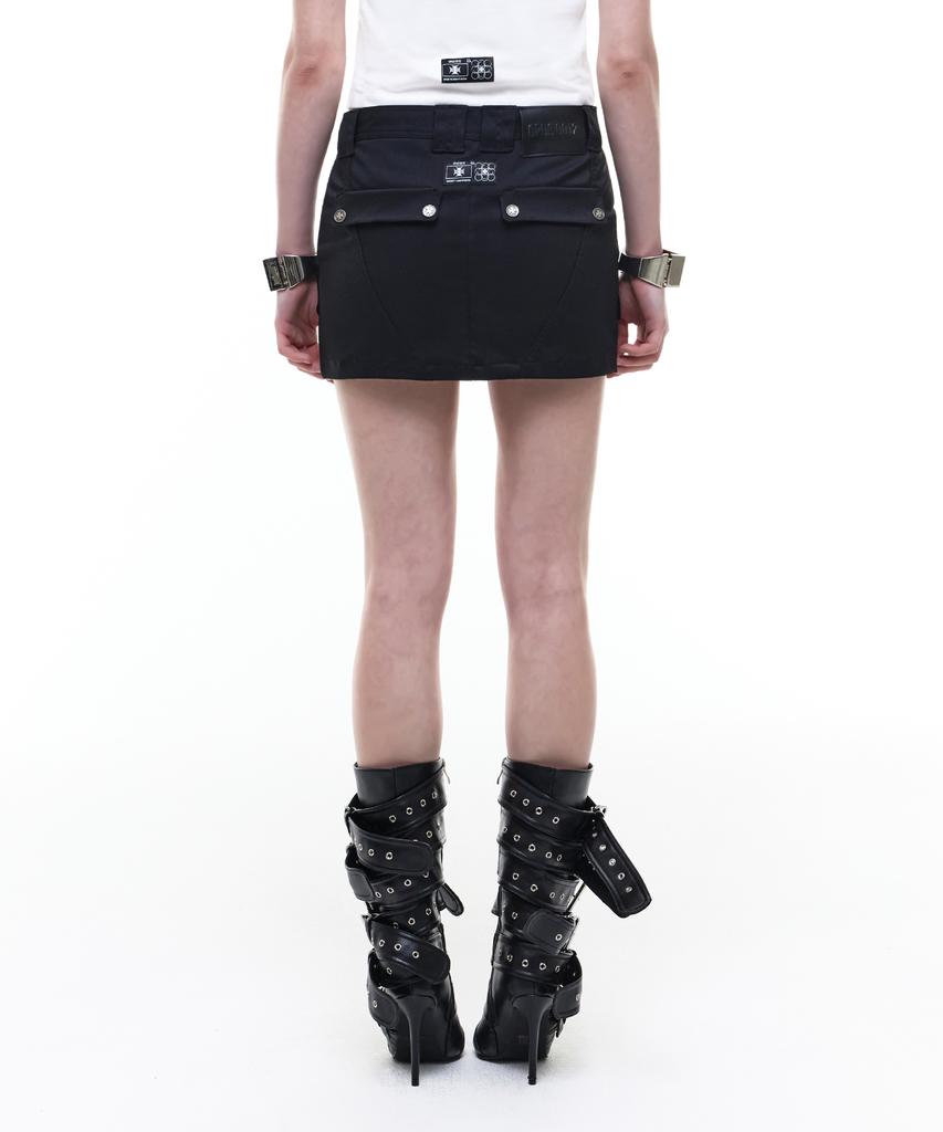 Opeoseu0012 Op. 08 Dime Cargo Micro Skirt Black