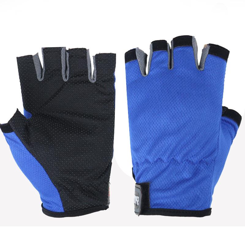 Summer Fishing Sunscreen Gloves Men Breathable Net Design Non-slip Electric Vehicle Bicycle Non-slip Dew Three-finger Touch Screen