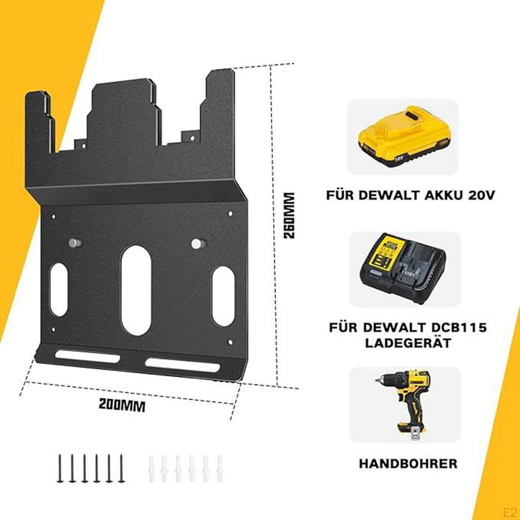 Battery Holder Sturdy for 12V/20V/60V with Srews Storage Organizer Rack Wall Mount