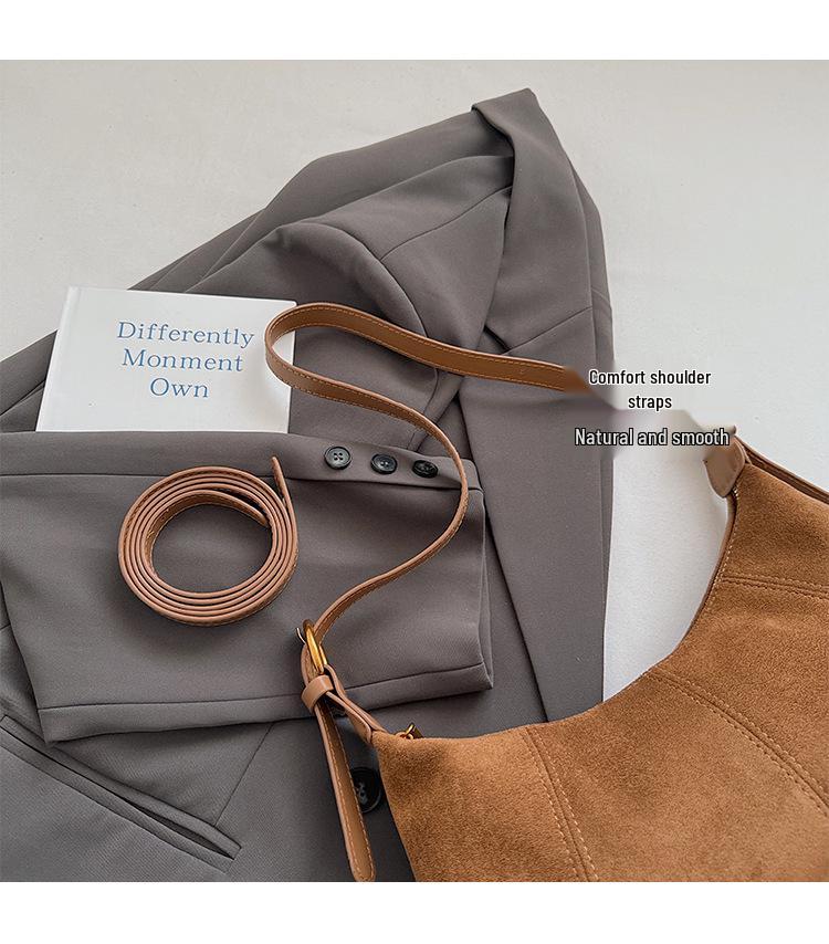 Französischer Chic Damen Herbst Schultertasche mit großem Fassungsvermögen
