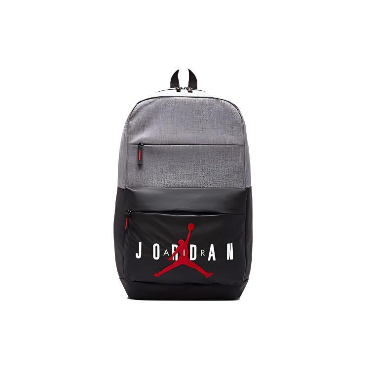 Jordan Air Logo Polyester Backpack Unisex Backpacks Gray Black 9A0408-GEH Gray Black