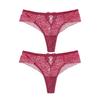 2Pcs/Lot Water-soluble Lace Women Panties Hollow G Strings Embroidery Thongs Low Waist Half Wrapped Hip T-Shaped Bikini Underpants
