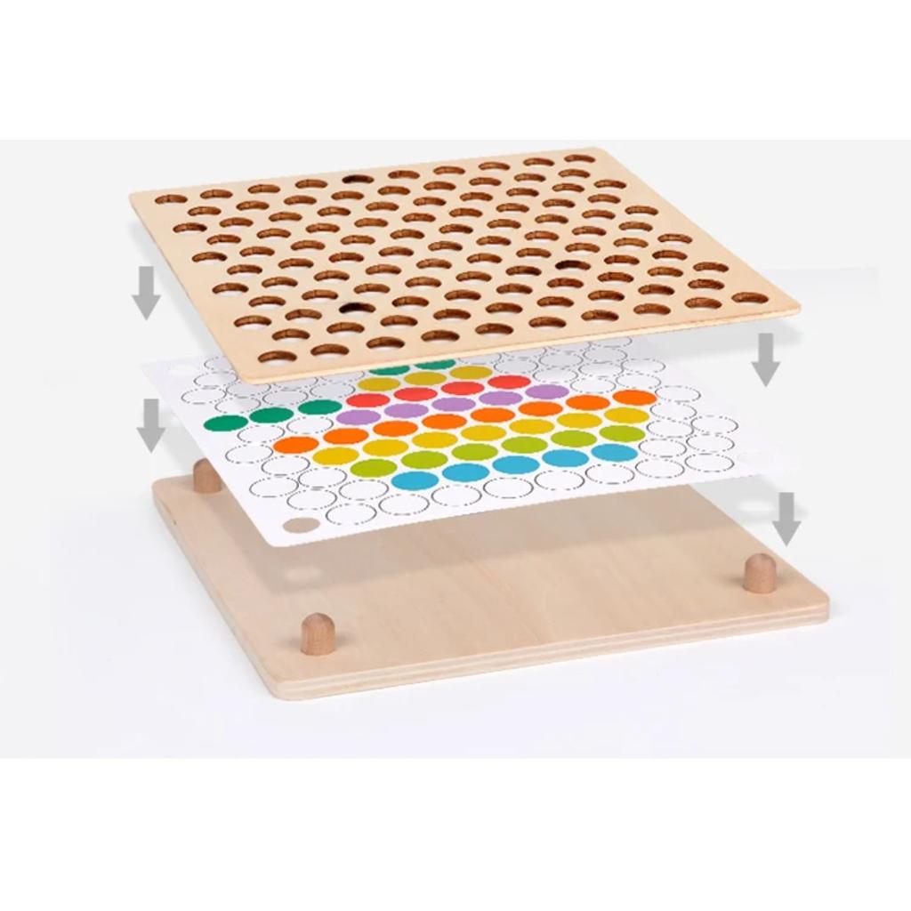 Dřevěné korálky hra Montessori vzdělávací rané učení děti klip míček puzzle předškolní batole hračky děti pro děti dárky