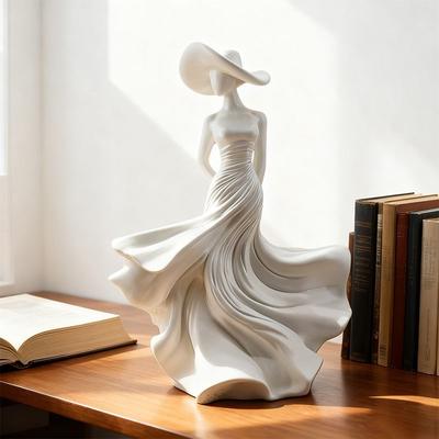 Creatieve Hars Beeldje Sculptuur Kunst Ornament Wit Menselijk Klein Beeld Godin Ornament voor Woonkamer of Kantoor Verjaardagscadeau