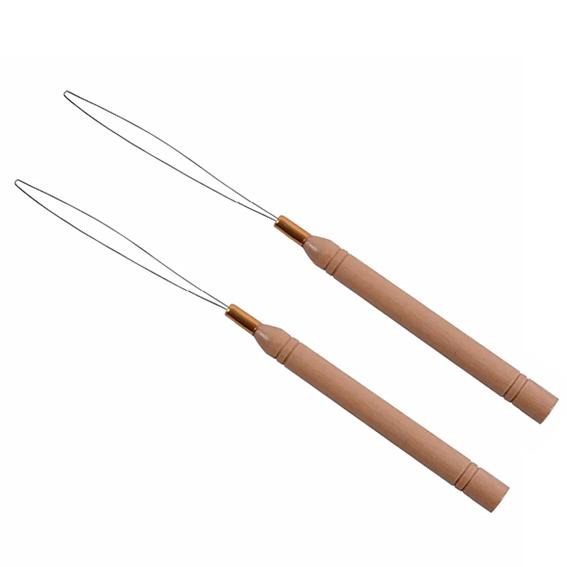 2 Pcs Micro Rings Loop Tool  Threader Pulling Needle Used With Hair Plier and Beads for Human Hair Feather Extension Tools