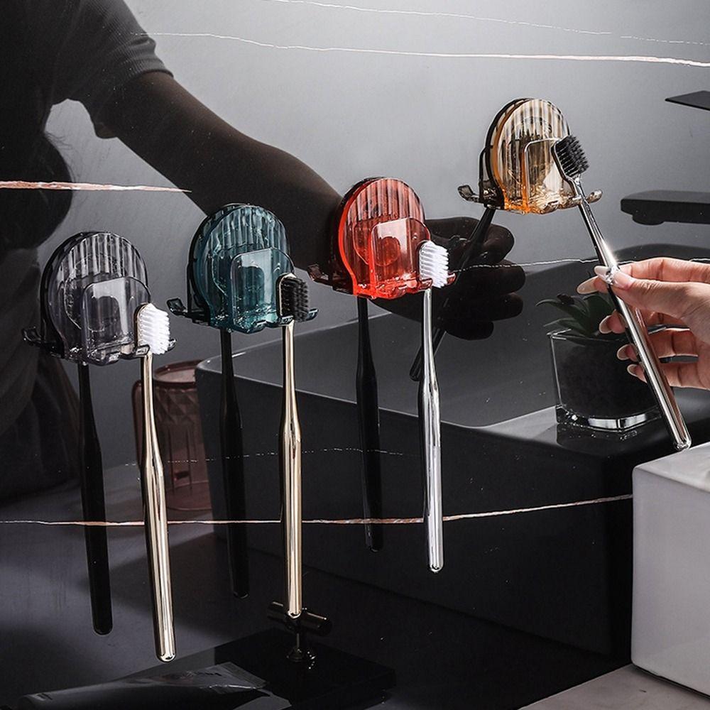 Wall Mounted Toothbrush Holder Plastic Tooth Brush Dispenser Toothbrush Cup Holder  Bathroom