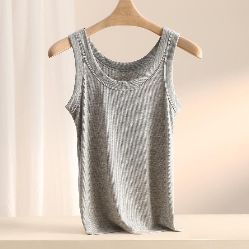 A Summer Base Vest Made of Threaded Cotton with A Beautiful Back Sleeveless Underneath and A Top with A Halter Top