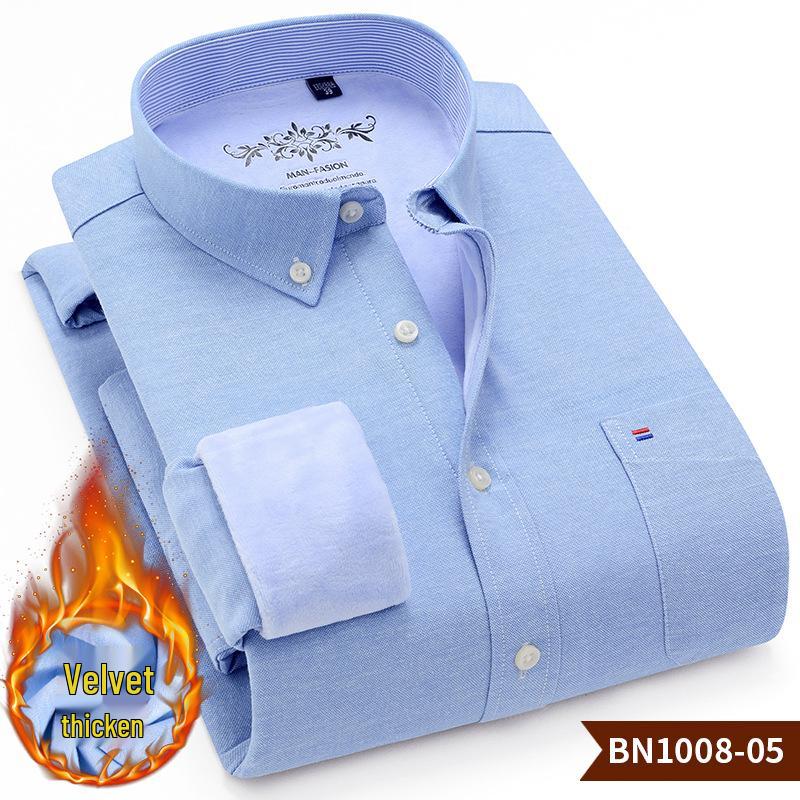 Męska Gruba Koszula Oxford z Długim Rękawem z Podszewką z Polaru - Ciepła i Dostępna