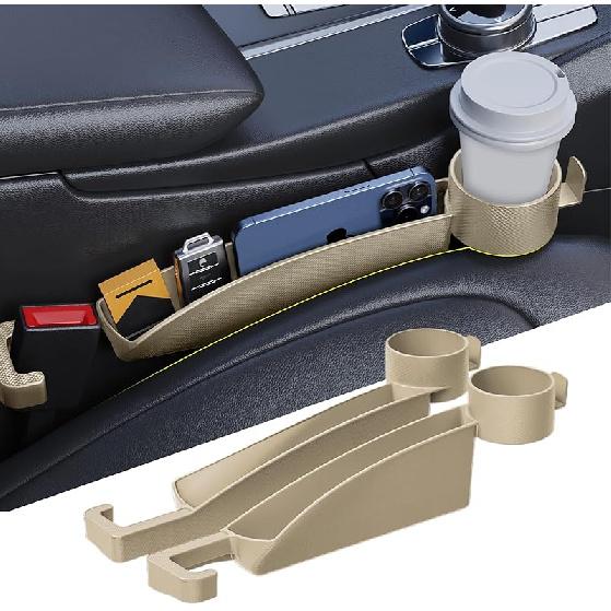 Car Seat Gap Filler Set Of 2, Upgraded Car Side Seat Gap Fillers With Organizer, Cup Holder & Hook Function, Erts Between Front Seats Console Catcher