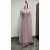 Damen Elegant Quasten Pailletten Partykleid Maxi Langarm Sexy Ausgeschnitten Rundhals Abend Hochzeitskleider