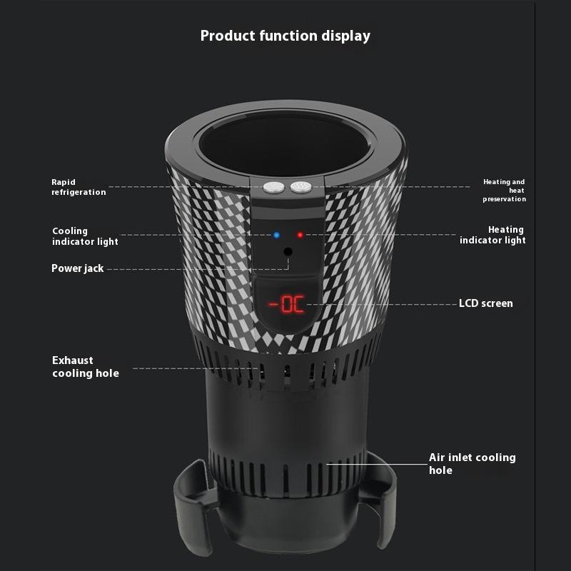 Car hot and cold cup, home dual function intelligent insulation hot water cup, 12V portable car mini cooling and heating cup