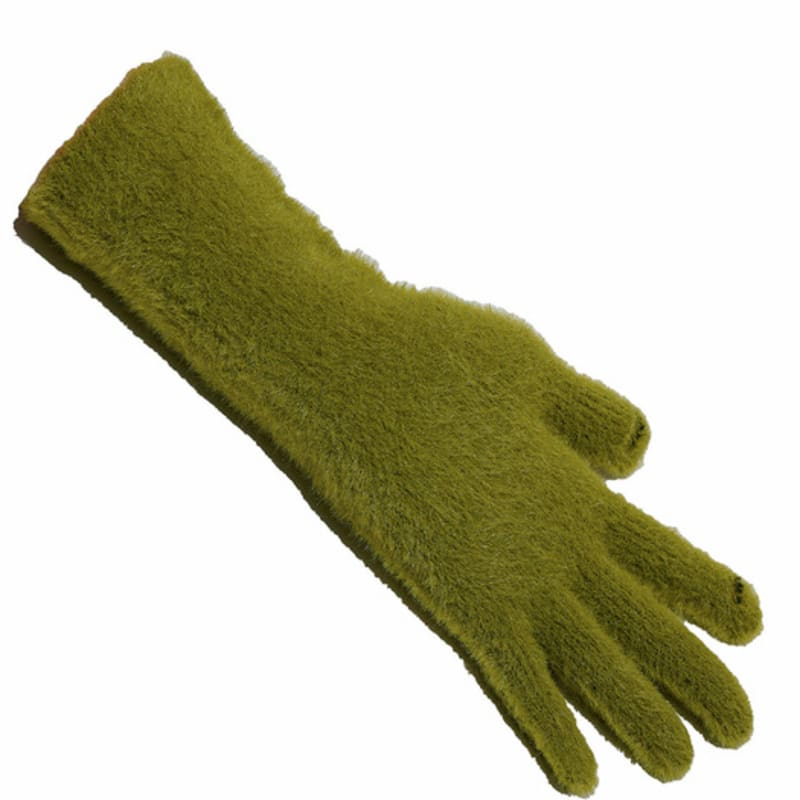 TUDE HAIRY FINGER HOLE GLOVES GREEN