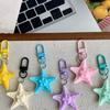 Pentagrams Pendant Keyring Colorful Starfish Shaped Keychain Handbag Charm Decoration Stylish Car Key Holder Ornament