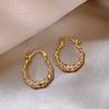 Luxury Shiny Zircon Twisted Hoop Earrings for Women Fashion Gold Color U Shaped Geometric Earrings Ear Accessories Party Zircon