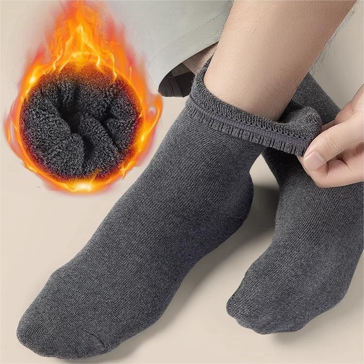 Men’s Cold-Resistant Long Wool Socks - Thickened, Warm, Velvet, Deodorizing Winter Wear