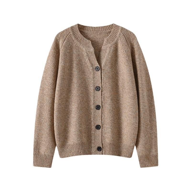 Autumn And Winter Fancy Sweater Knitted Sweater Long-Sleeved Shoulder Cardigan Top Wool Versatile Skin-Friendly Soft Warm Fashion Sweater