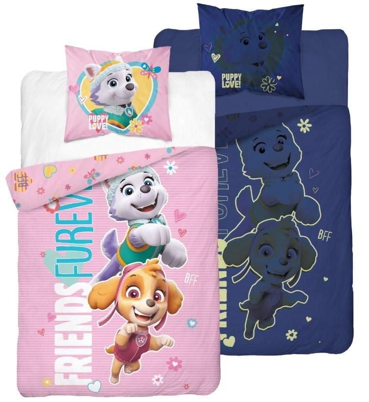 Fluorescent cotton bedding 160x200cm PAW PATROL FRIENDS FUREVER