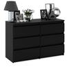 Black Chest of Drawers 100 CM TV Cabinet Sideboard Wardrobe Living Room Furniture