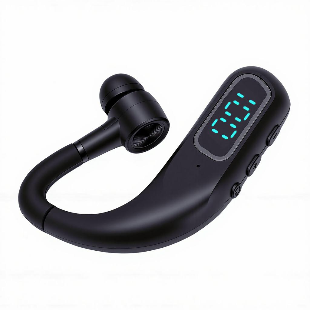 Wireless Bluetooth Earphone Long Lasting Battery Noise Canceling Single Ear Headphone for Business Call
