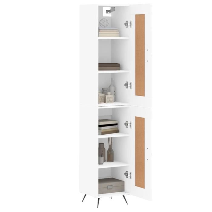 VidaXL Buffet haut Blanc 34,5x34x180 cm Bois d'ingénierie 3200425