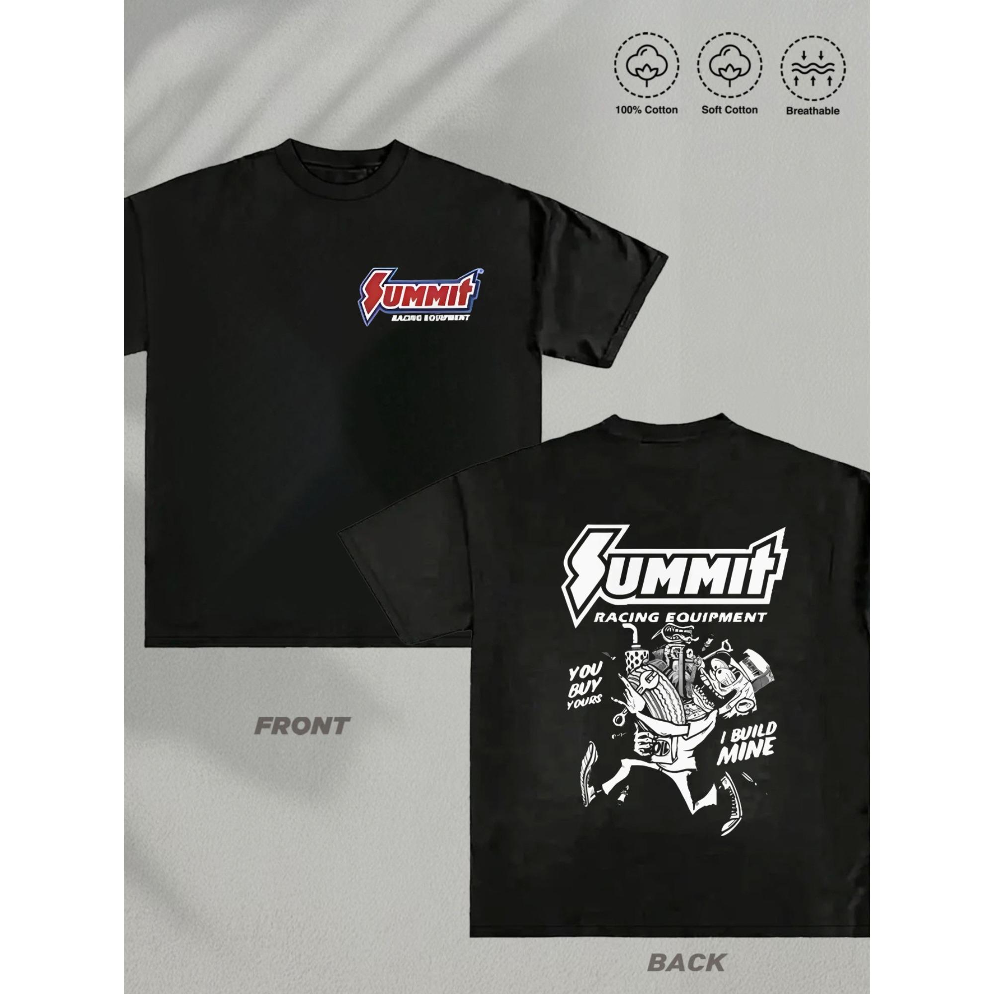 

Мужские футболки с двусторонней печатью Мужские футболки из чистого хлопка Подарок на День отца - Футболка Summit Racing Equipment Смелый дизайн 4XL