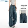 JEANSWEST Women's High-Waist Wide-Leg Straight Jeans
