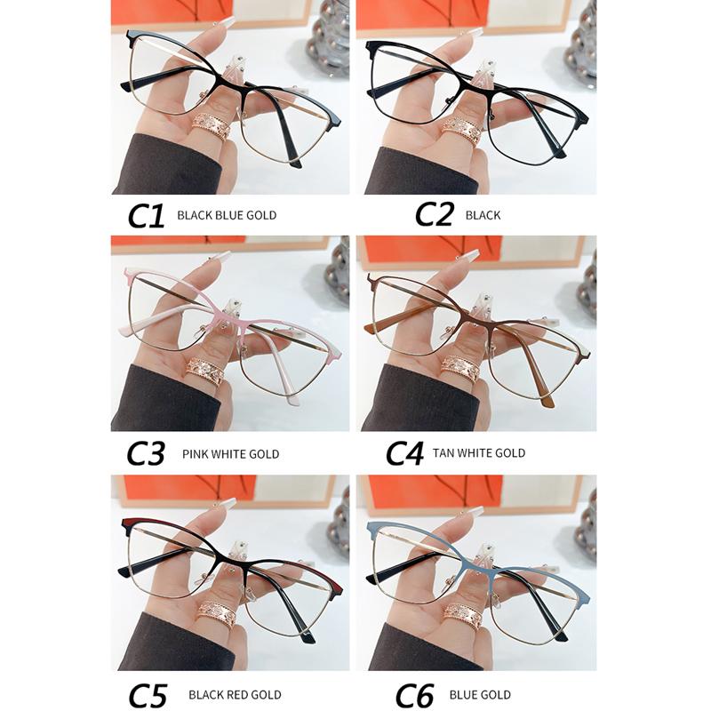 Anti-Blue Light Glasses Metal Cat Eye Eyewear Women Men High Quality Eyeglasses Blue Light Blocking Man Lady Computer Eyeglas