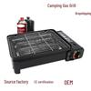 Portable Outdoor Smokeless Gas Grill for Camping and Barbecue with Cassette Gas Stove and Meat Rack