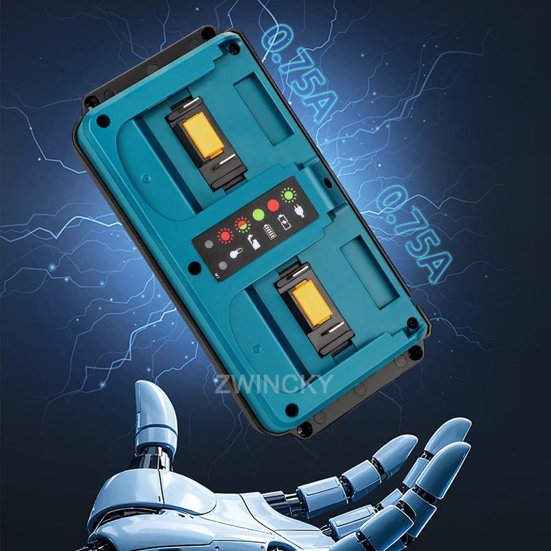 Replacement 18V DC18RD Dual Ports Battery Charger for Makita 18V Lithium Battery BL1830 BL1840 BL1850 BL1850B EU/US/UK/AU Plug