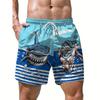 Summer Men's 3D Printed Beach Pants Fashion Versatile Trend Breathable Casual Vacation Style