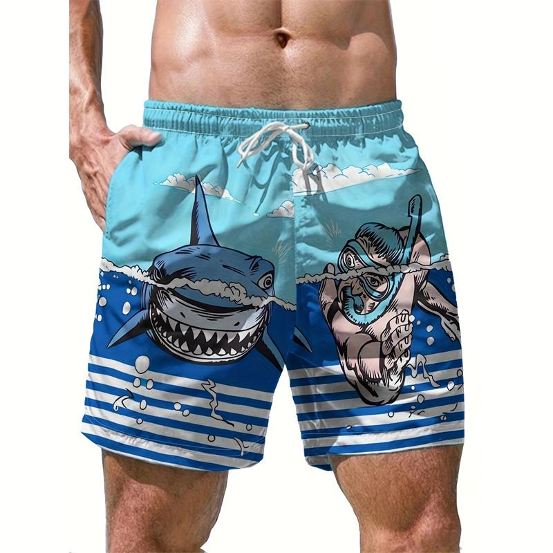 Summer Men's 3D Printed Beach Pants Fashion Versatile Trend Breathable Casual Vacation Style