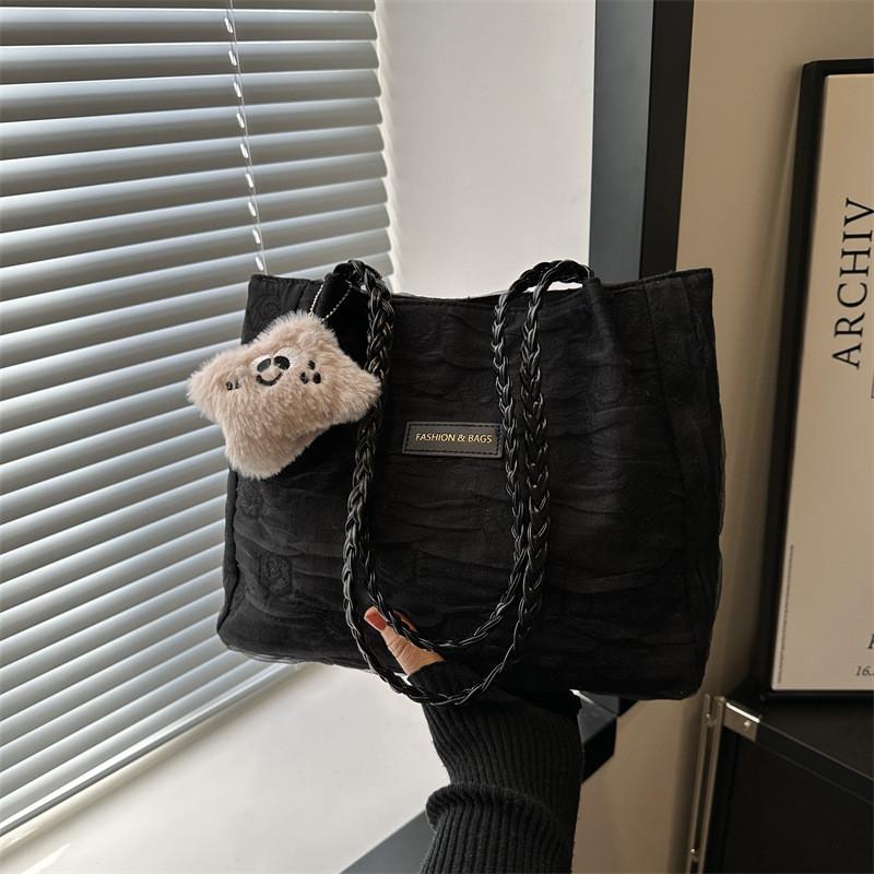 Стильная минималистичная корейская сумка через плечо большой вместимости для повседневных поездок на работу, черная, белая, розовая Solo Bag чёрный