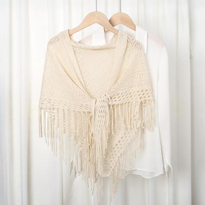 Knitted Cotton Tassels Shawls Scarf Woman Soft High Quality Wraps Ladies Travel Beach Cape Femme Hollow Fashion Scarves