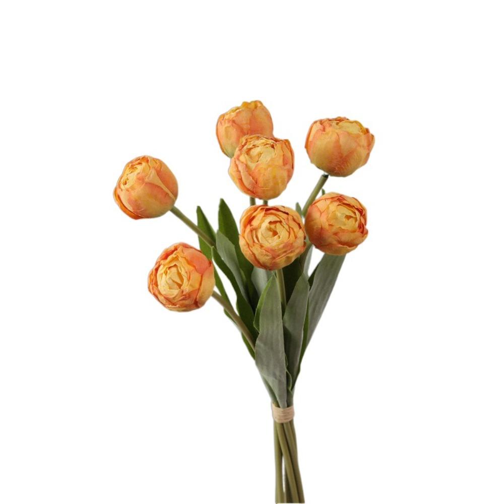 7 Köpfe Künstliche Tulpenzweige Echte Haptik Realistische Seidentulpenblume Handgefertigt Kunstblumen Hochzeitsfeier Dekor