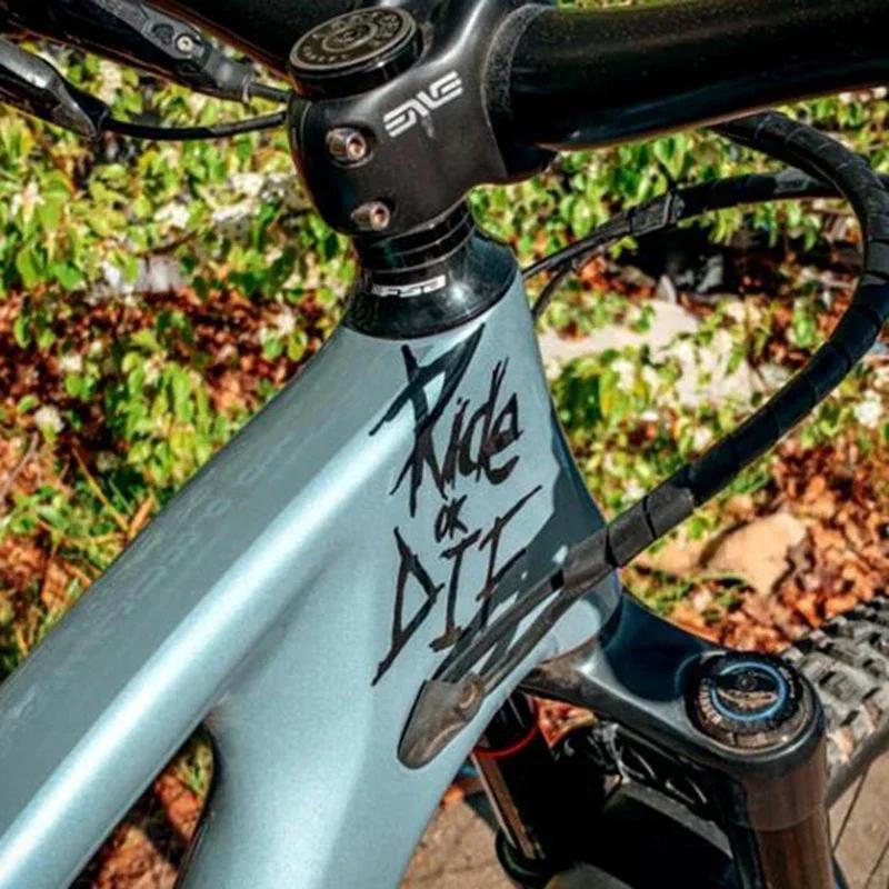 5.6 X 8 Cm Bike Frame Stickers Ride or Die Top Tube Decals for MTB Bicycle Decorative Frame Bike Auto Motorcycle Accessories