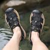 Letní pánské sandály pravá kůže pánská obuv pro volný čas Outdoor muži kožené sandály pro muže plážová obuv pánská římská obuv