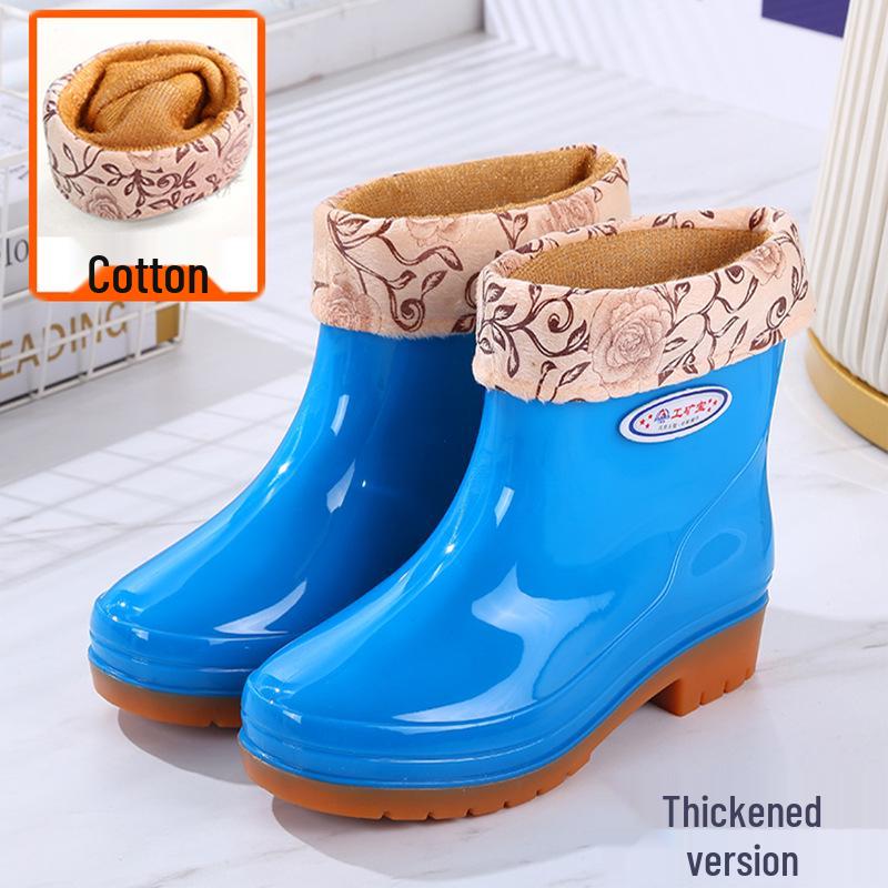 Women's Oxford Sole Waterproof Short Rain Boots - Non-Slip Fashion Outerwear Rubber Shoes